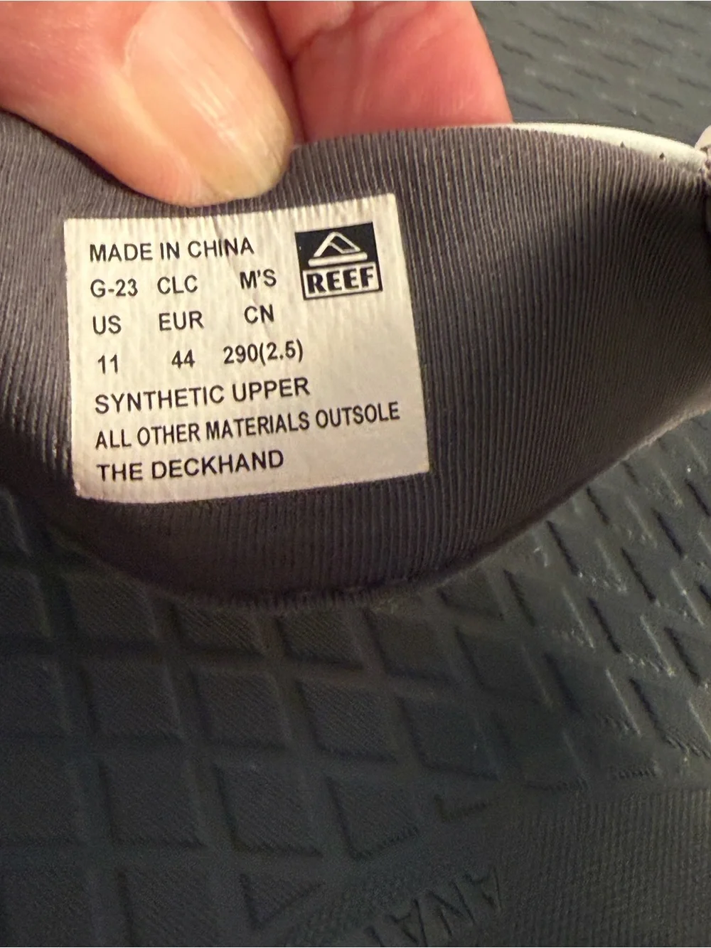 Reef Men's Deckhand Water Friendly Flip Flops Grey Size 11